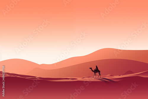 Lonely Camel in the sahara desert