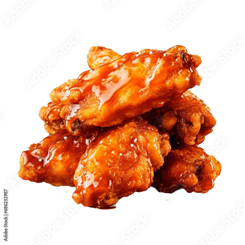  fried chicken nuggets isolated on the white background.
 photo
