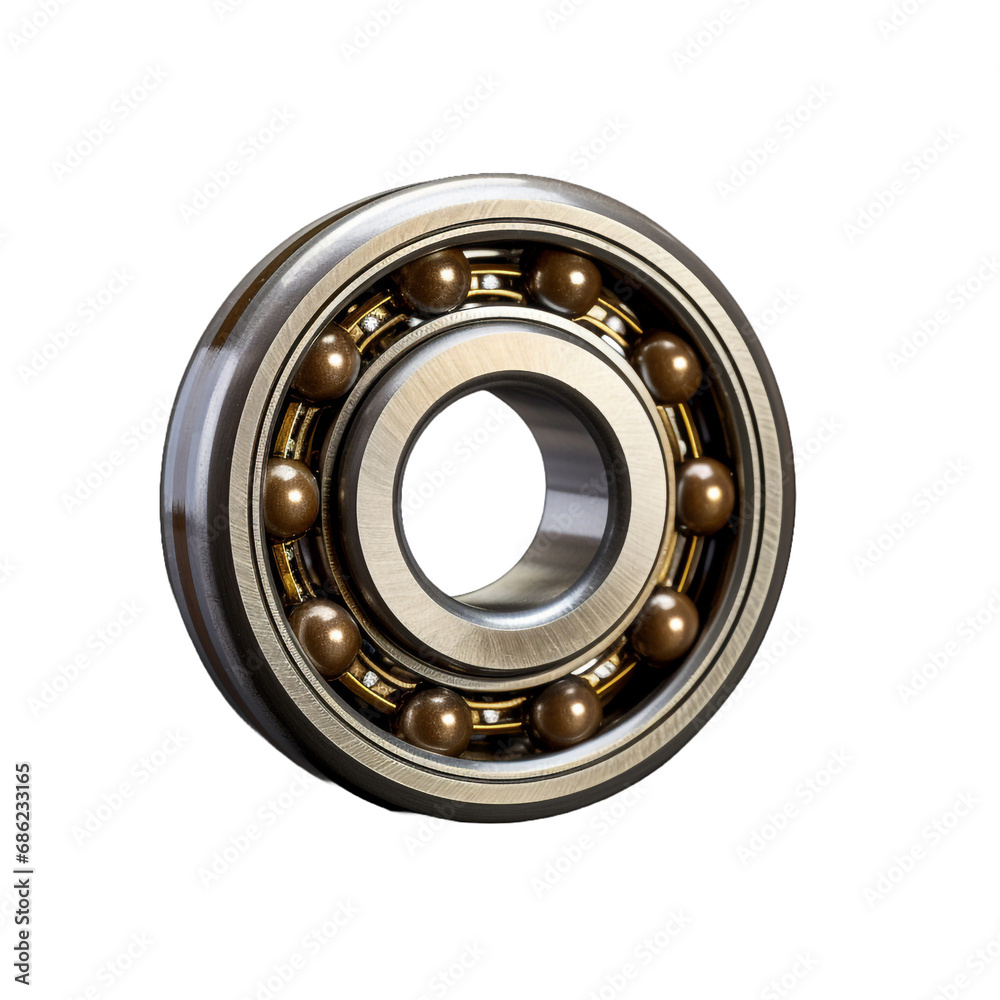 Ball bearing made of bronze with threads on the outside isolated on transparent background Ball bearing made of bronze with threads on the outside isolated on transparent background