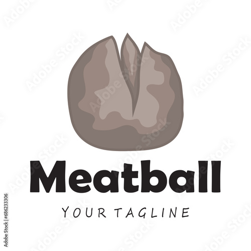 meatball logo design illustration template for Asian food, processed meat, restaurant, business