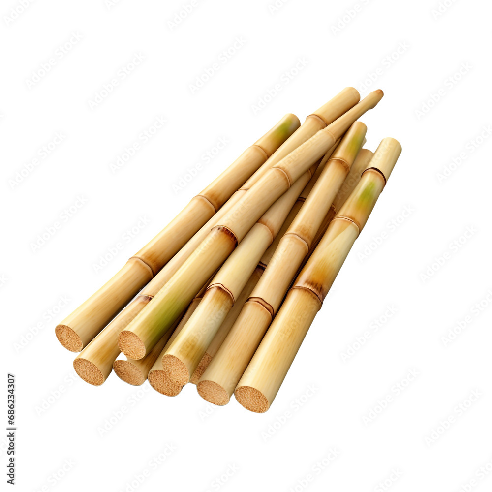 Bamboo sticks used for skewering food with selective isolated on transparent background Bamboo sticks used for skewering food with selective isolated on transparent background