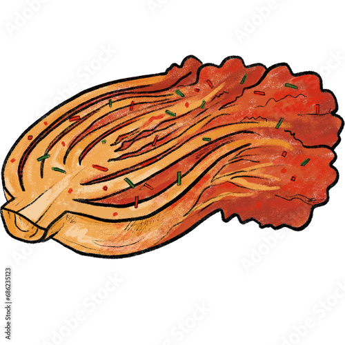 Kimchi, kimchi illustration, winter, korean side dish, kimchi season