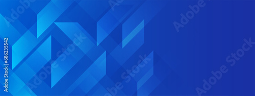 abstract blue geometric banner background with overlapping diagonal layers. vector illustration photo