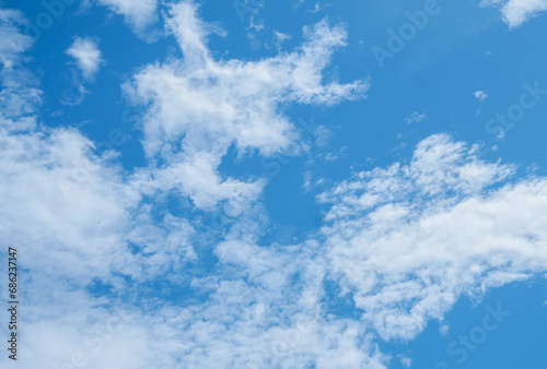 Blue sky with white cloud for nature background
