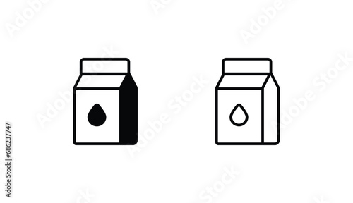 Milk Pack icon design with white background stock illustration