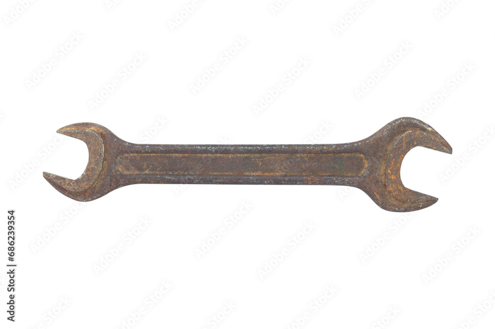 spanner, rusty spanner isolated from background spanner, rusty spanner isolated from background
