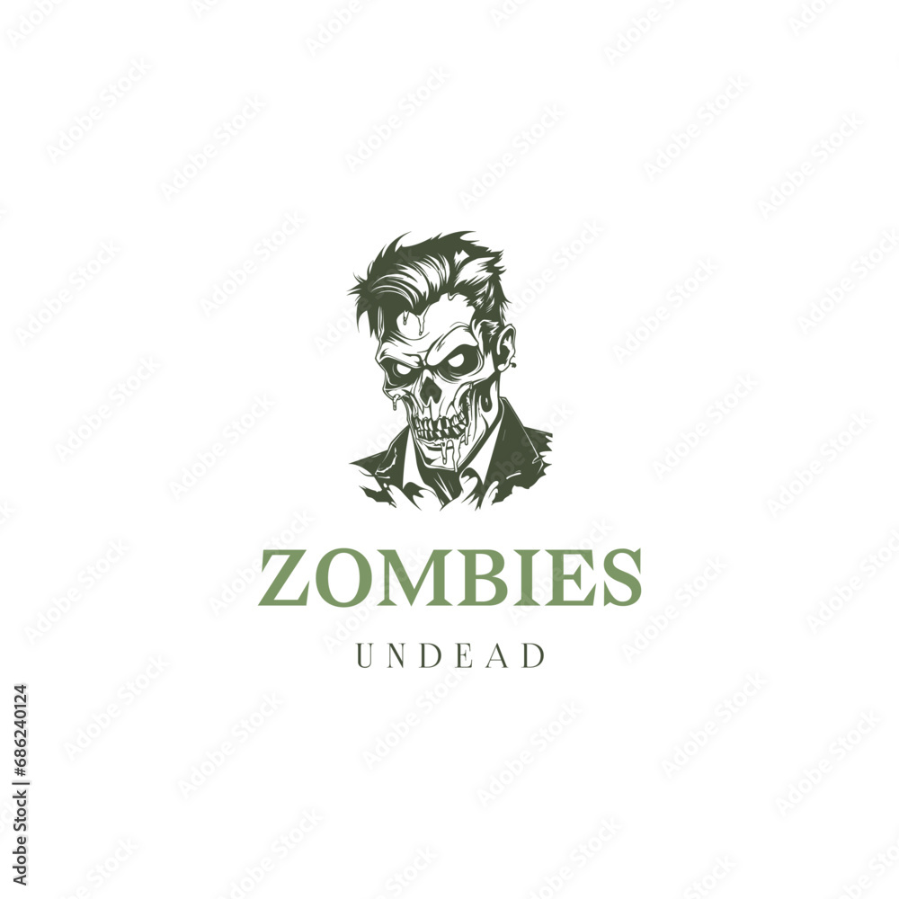 Zombie logo template. Vector illustration of cartoon zombie logo template. frankenstein mascot Zombie logo template. Vector illustration of cartoon zombie logo template. frankenstein mascot