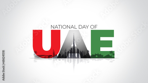 Photography Happy National Day of UAE. Illustration