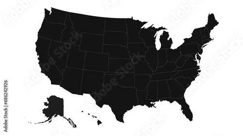 United State of America map in high resolution