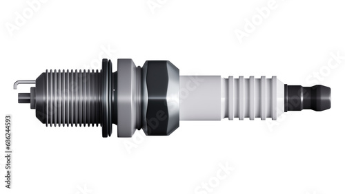 Close Up Of Spark Plug For The Engine Of The Car. Ignition System Concept. Ceramic Spark For Internal Combustion Engine. Air-Fuel Mixture Ignition In The Combustion Chamber.