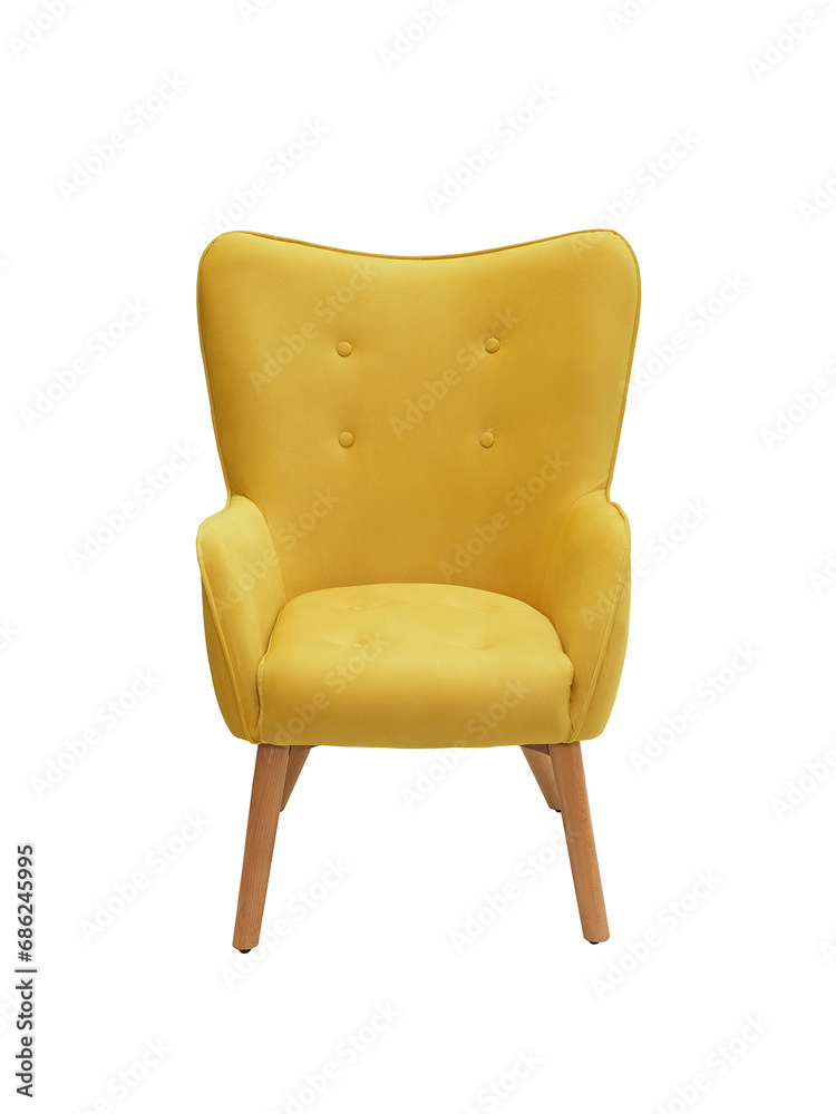 Fototapeta premium modern furniture, interior, home design in minimal style. yellow fabric armchair