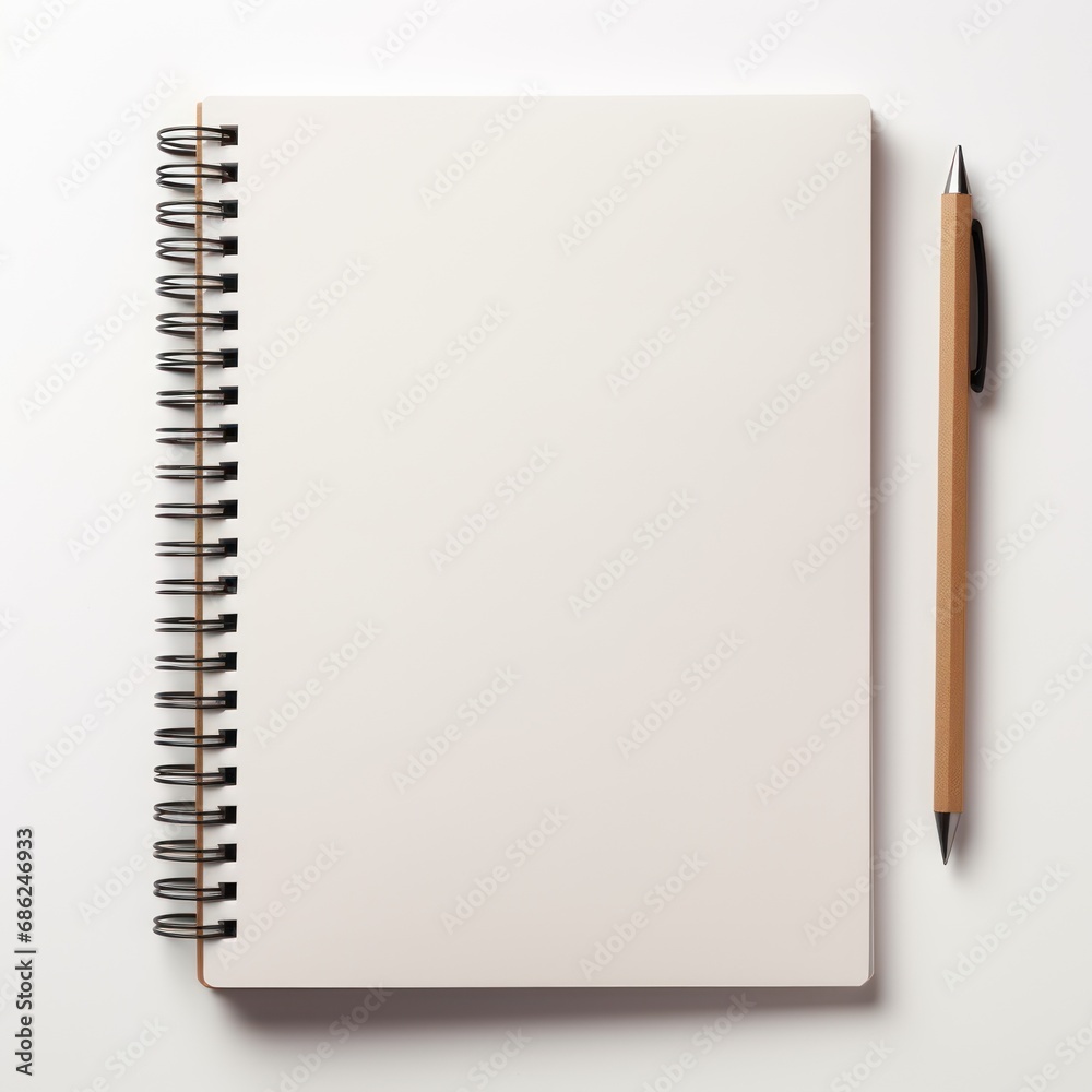 Blank Notebook and Pen for Stationery Designs
