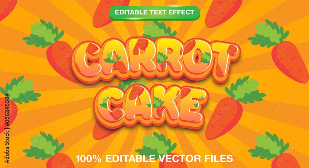 Carrot Cake editable text effect comic games title