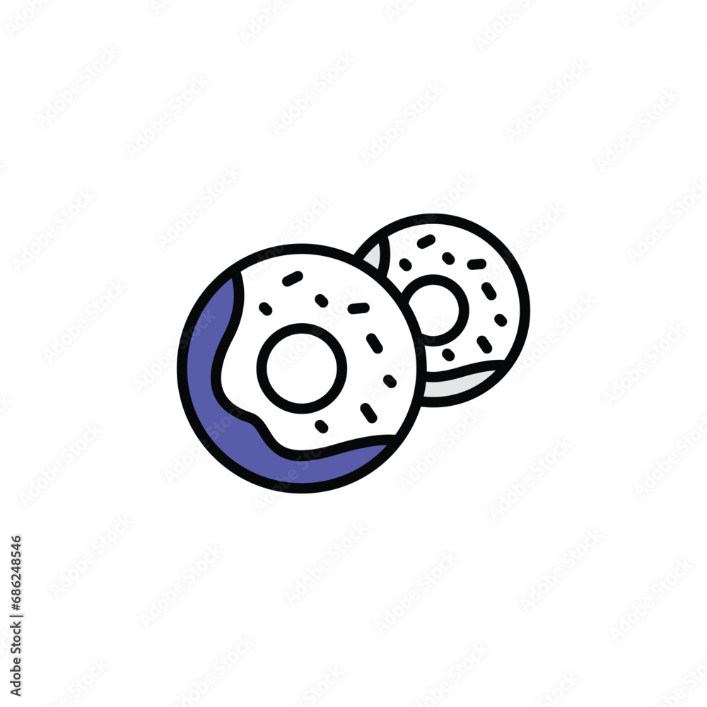 Donut icon design with white background stock illustration Donut icon design with white background stock illustration