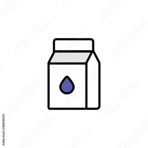 Milk Pack icon design with white background stock illustration