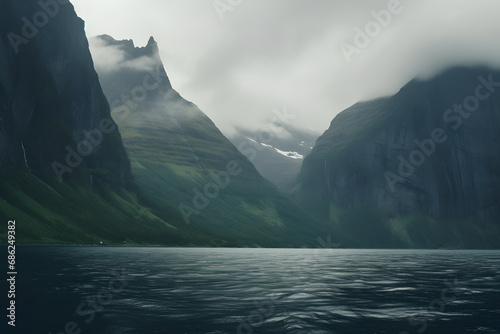 Fjordträume - Idyllischer Blick auf einen norwegischen Fjord in atemberaubender Bergkulisse © Seegraphie