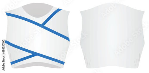 White cheerleader top. vector illustration