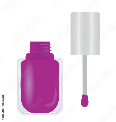 Purple  nail polish, vector illustration
