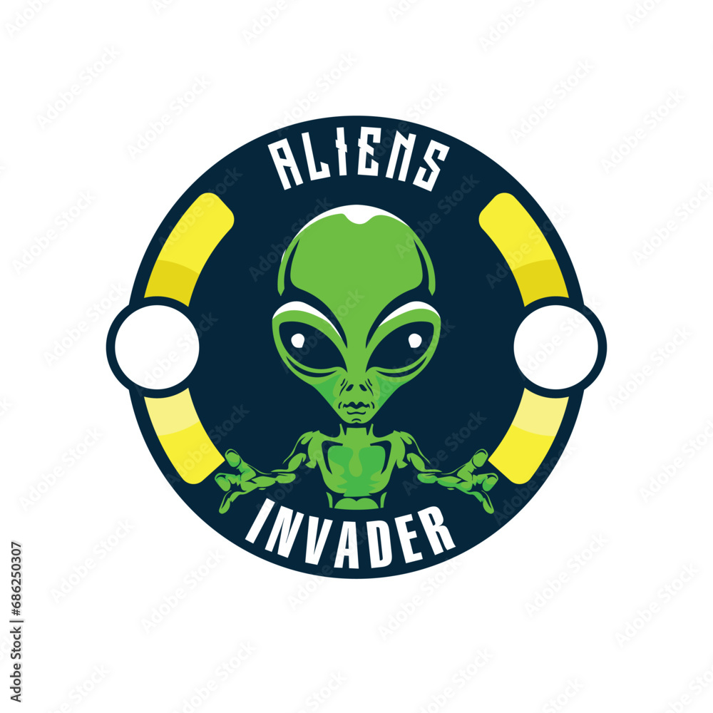 aliens vector logo template icon