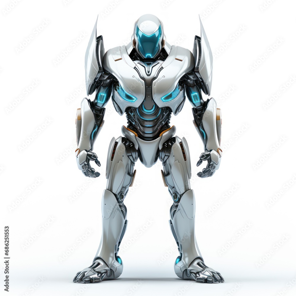 Shiny High Tech Robot Isolated Image