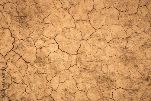Dehydrated earth with cracks. Dry land. Cracked Ground, Earthquake Background, Texture