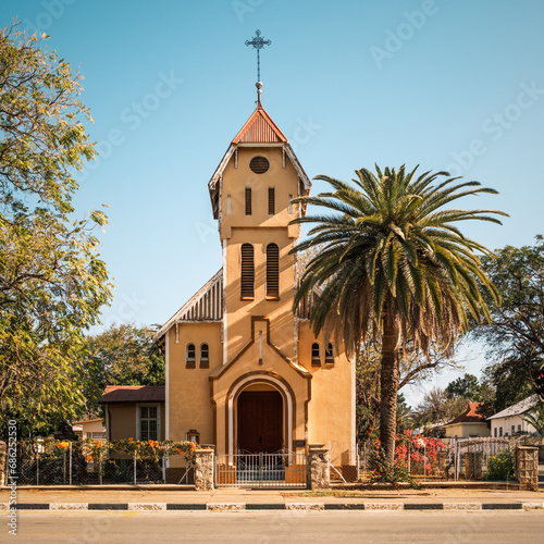 The small church of Saint Barbara in United Nations Park, Tsumeb, Oshikoto Region, Namibia