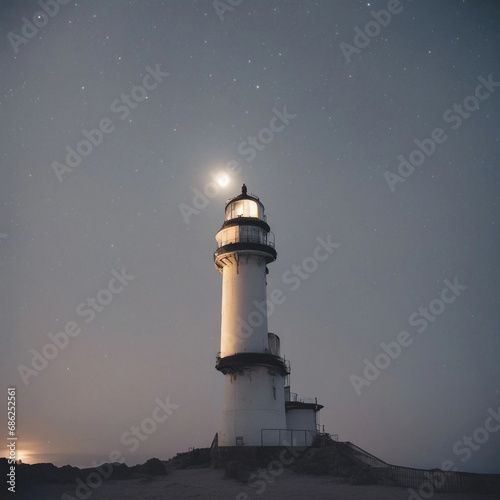 lighthouse at night -Generative AI