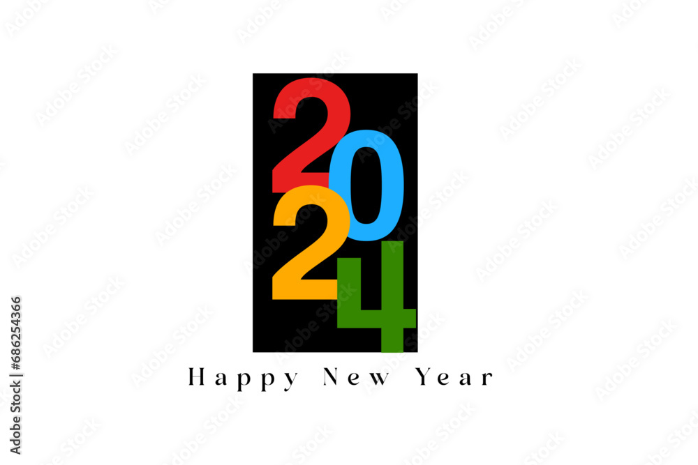 2024 Happy New Year logo text design. 2024 number design template. Collection of 2024 Happy New Year symbols. Vector illustration with black labels isolated on white or transparent png 2024 Happy New Year logo text design. 2024 number design template. Collection of 2024 Happy New Year symbols. Vector illustration with black labels isolated on white or transparent png