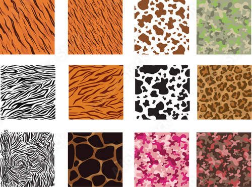 set of animal skin seamless patterns 