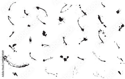 set of  black splashes vector