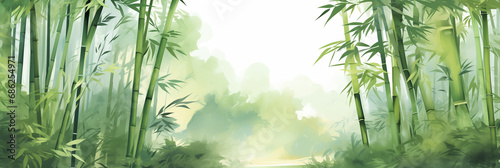 bamboo forest background  watercolor illustration