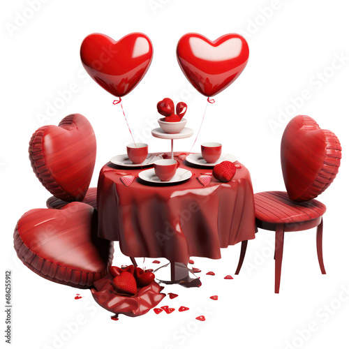  Valentine table set