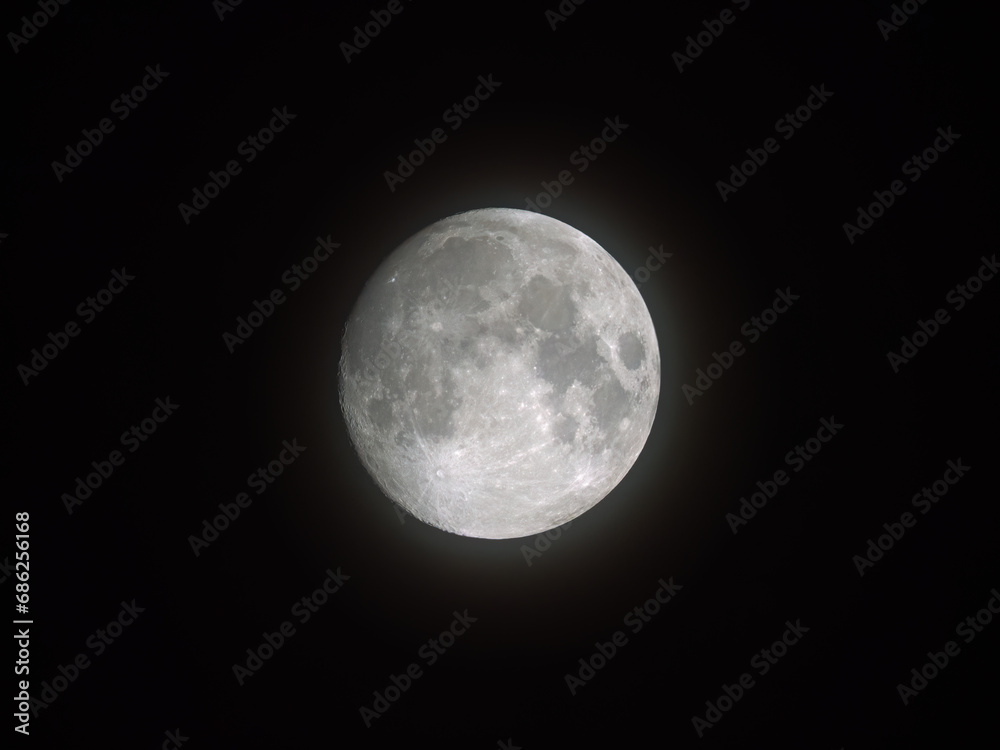 Waxing Moon Through Hazy Clouds Waxing Moon Through Hazy Clouds