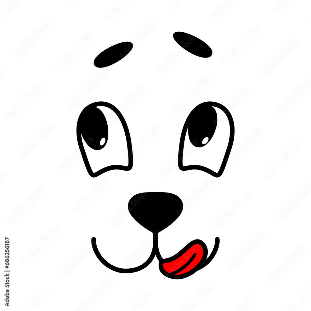 Cute smiling dog face. Illustration on transparent background Cute smiling dog face. Illustration on transparent background