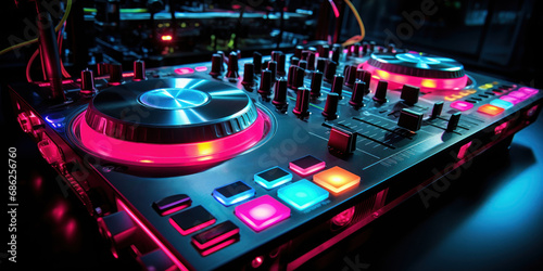 DJ Mixer in Neon Splendor photo