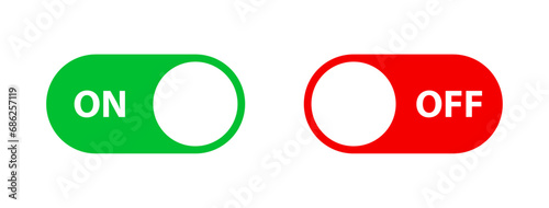 On and off toggle switch icons photo