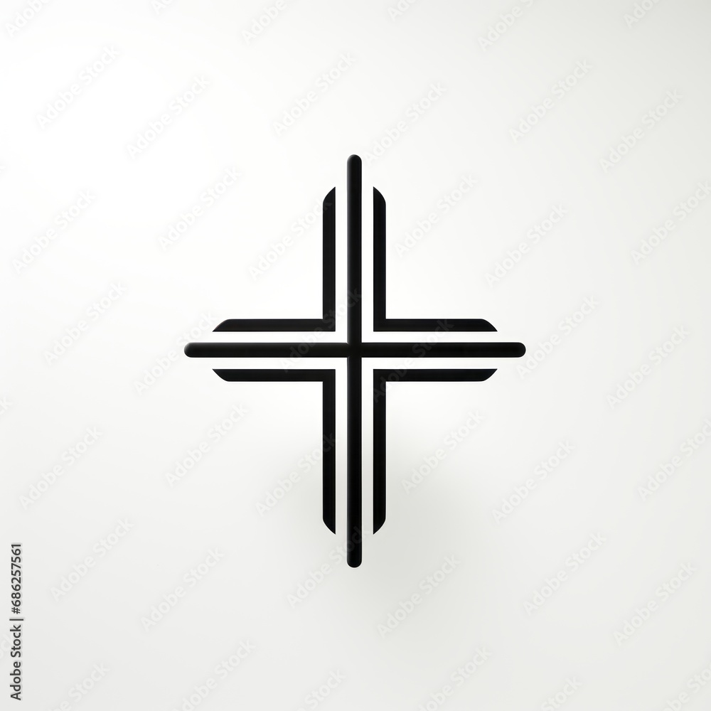 minimalistic logo in the shape of a cross minimalistic logo in the shape of a cross
