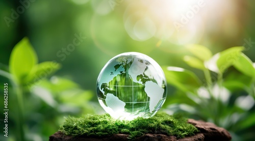 World Sustainable Environment Social Governance Crystal Globe for ESG & Sustainable Development