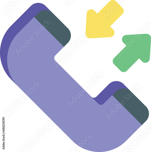 call reciever flat icon design style