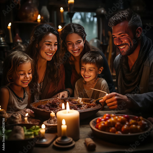 Lovely Family  smiles  and seasonal spirit