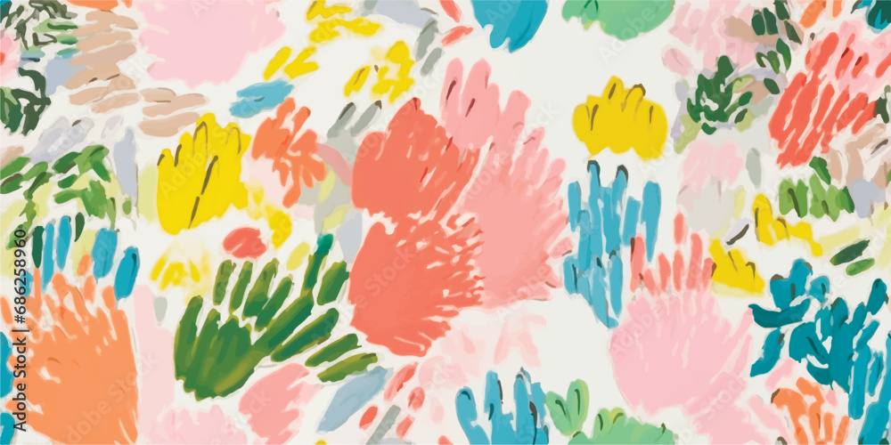 Abstract plant leaf art seamless pattern with colorful freehand doodle collage. Organic leaves cartoon background, simple nature shapes in vintage pastel colors. Abstract plant leaf art seamless pattern with colorful freehand doodle collage. Organic leaves cartoon background, simple nature shapes in vintage pastel colors.