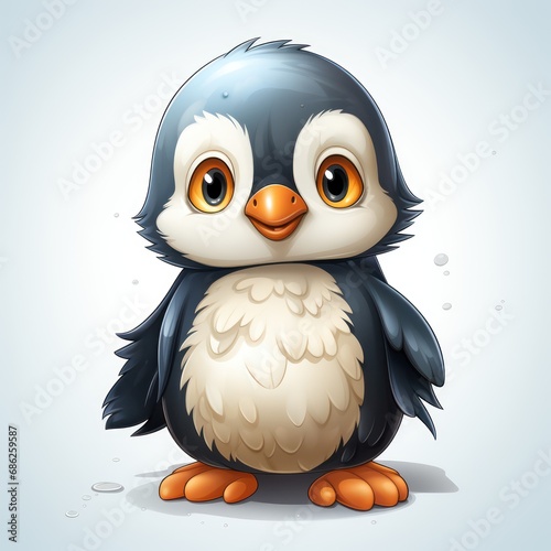 Cute Penguin Cartoon in Sanrio Style Popular and Adorable