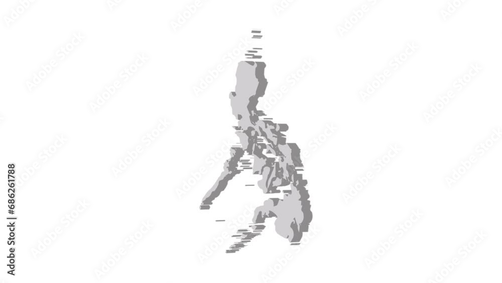 Philippines map 3d grey on white background. Dynamic 4K animation motion graphics unleashed. Philippines map 3d grey on white background. Dynamic 4K animation motion graphics unleashed.