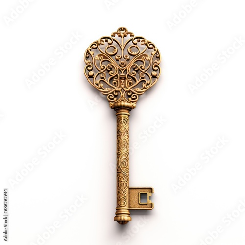 Wallpaper Mural Elegant Gold Pocket Watch with Chain on White Background Torontodigital.ca