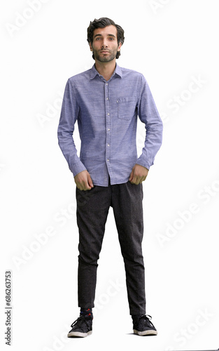 full-length portrait of a young man. standing isolated on white background