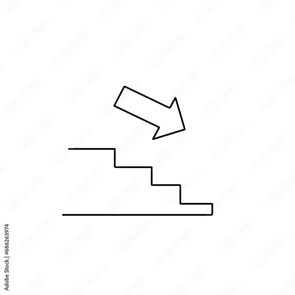 mouse cursor icon go down the stairs, direction arrow mouse cursor icon go down the stairs, direction arrow