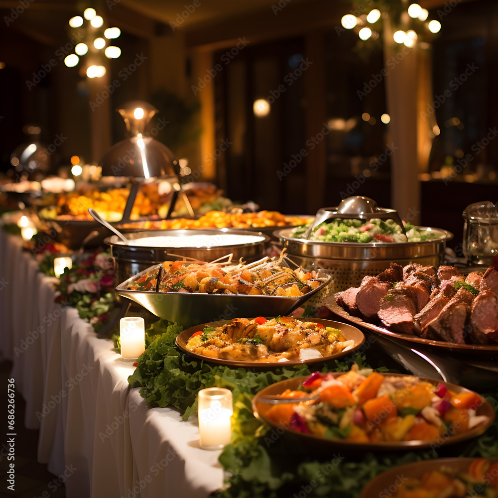 Buffet service for any festive event, party or wedding reception