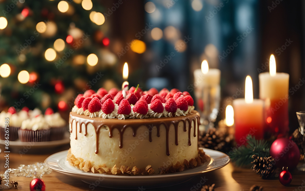 Christmas cake for party. Christmas cake for party.