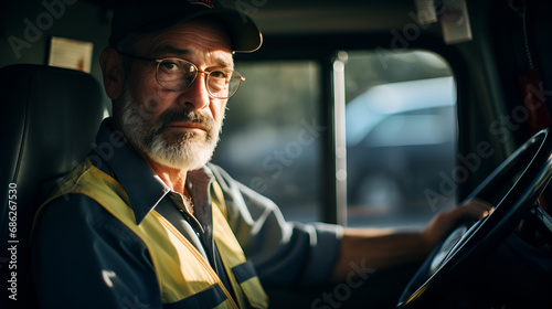 delivery man in van working © l1gend