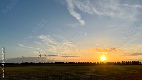 Windmühlen Landschaft Panorama Erkelenz